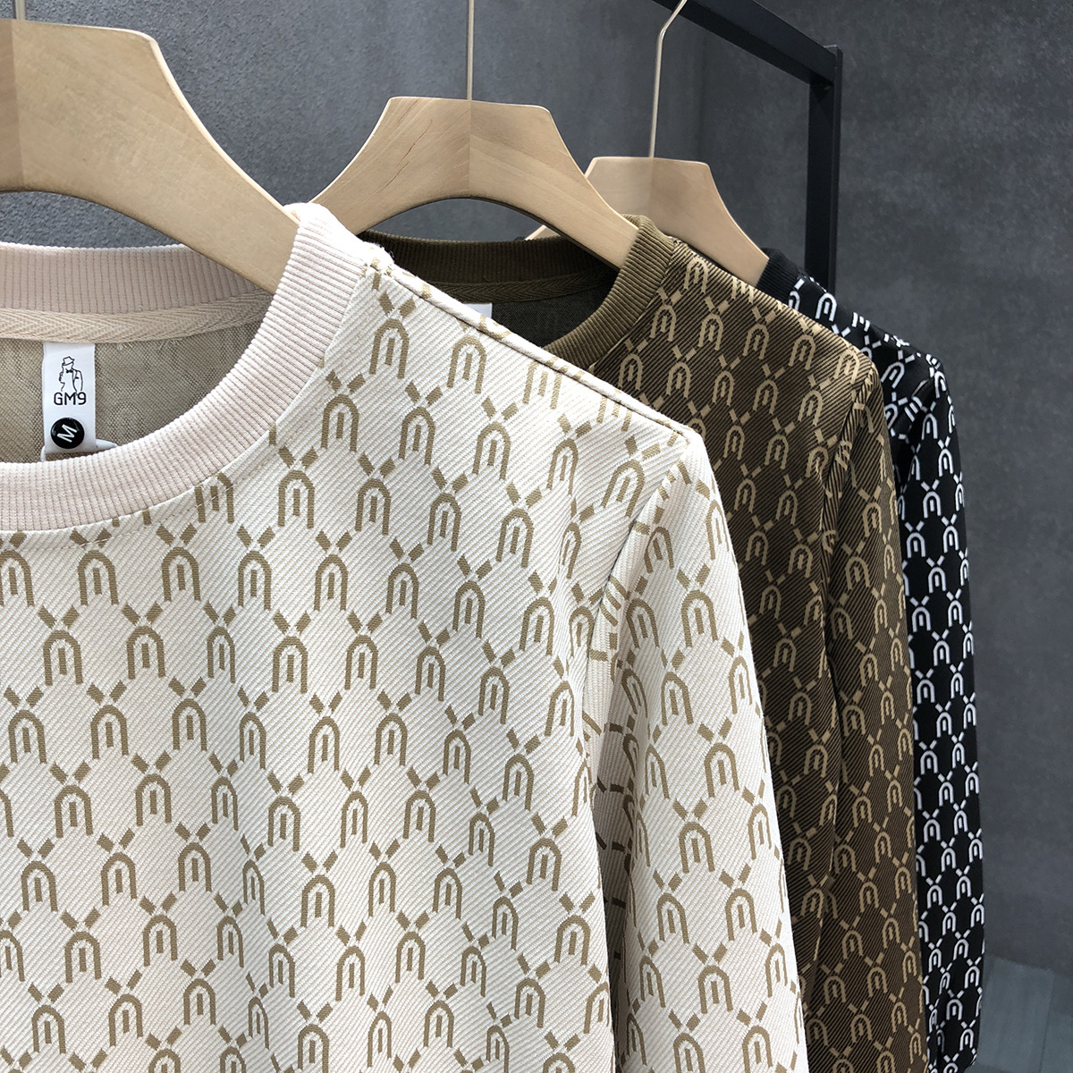 Luxury Printed Sweatshirt Men's Spring Autumn Trendy Brand Slim Long Sleeve Shirt 2024 New Men's Bottoming Shirt Top_voghion.com