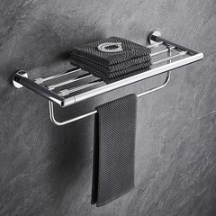 Bathroom Towel Rack with Adjustable Hook Wall Mounted Bathroom Towel Holder Wall Bathroom Storage Bracket Set