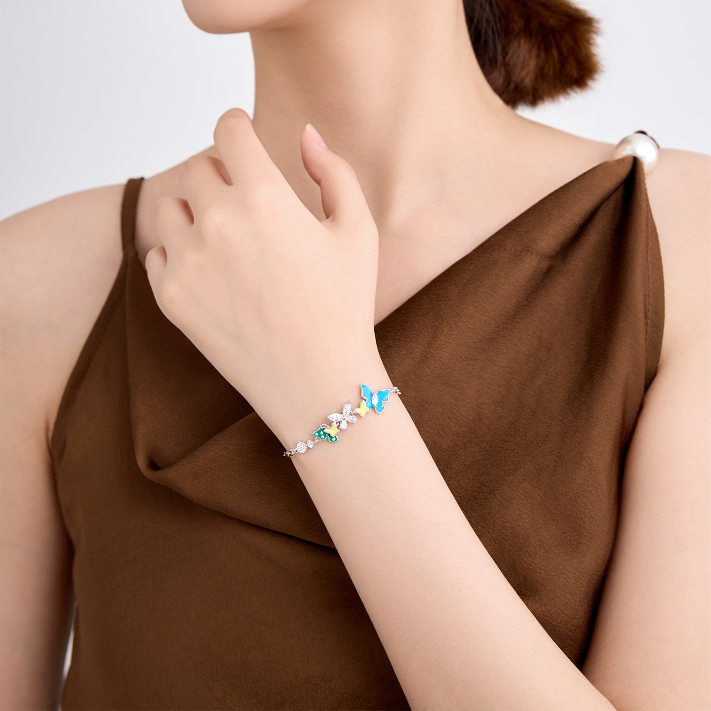 Xuping serie de goteo de aceite pequeña y exquisita pulsera mariposa nicho dulce suave viento joyas de aleación de cobre joyas al por mayor