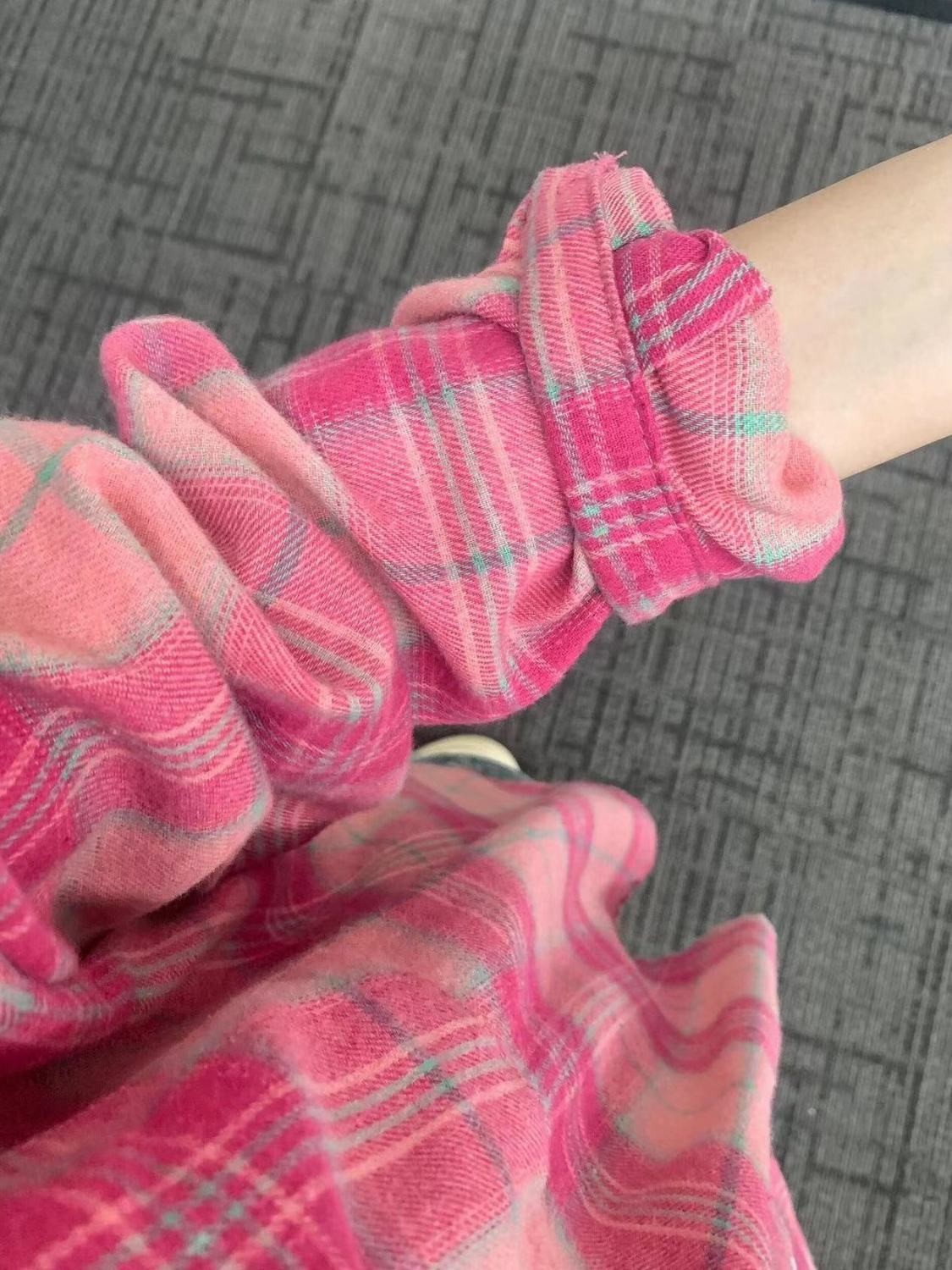 핑크 체크 무늬