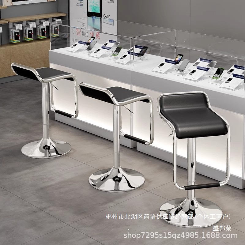Fábrica directa silla de bar elevación tienda de teléfonos móviles comercial casera cajero silla de recepción giratoria pies altos image 2