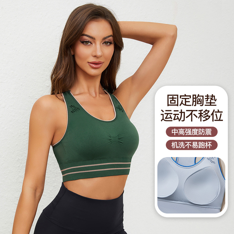 Europa transfronteriza ropa interior deportiva femenina corrida antichoque anti-caída pecho grande mostrando pecho pequeño reunido chaleco de belleza bra