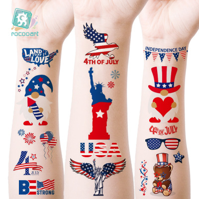 Cross border U.S.A Independence Day Tattoo sticker waterproof disposable Sticker Water transfer national flag Face stickers Temporary Tattoo Europe and America