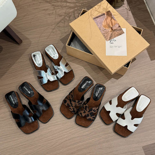 Korean Style Lazy Style Open-Toe Wedge-Soled Slippers for Women 2025 Summer New Retro Elegant Outer Wear Soft-Soled Beach Sandals