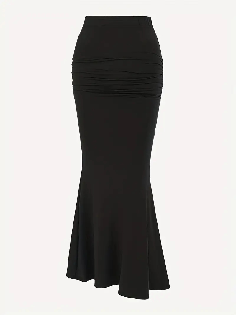 309g Weight Maxi Long Dress Dress Length Type Hip Skirt Dresses Type Polyester Fabric Type Mid Waist Waist Line Stretchy Elasticity Holiday, Daily, Date Occasion Skinny Fit Type Solid Color Pattern Summer Season Women's Gender Pleated Design Streetwear Style Summer Streetwear Solid Color Polyester Maxi Long Dress Skirts 4