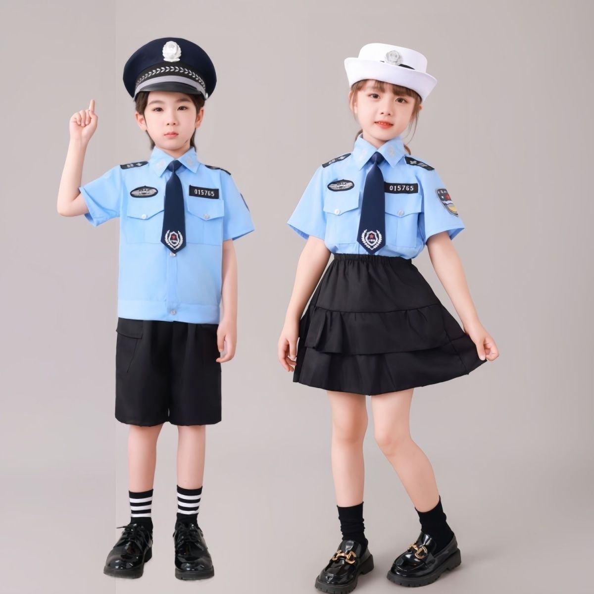 Children's Police Uniforms, Kindergarten Playing Little Police Uniforms, Little Traffic Police Uniforms, Chorus Uniforms for Boys and Girls