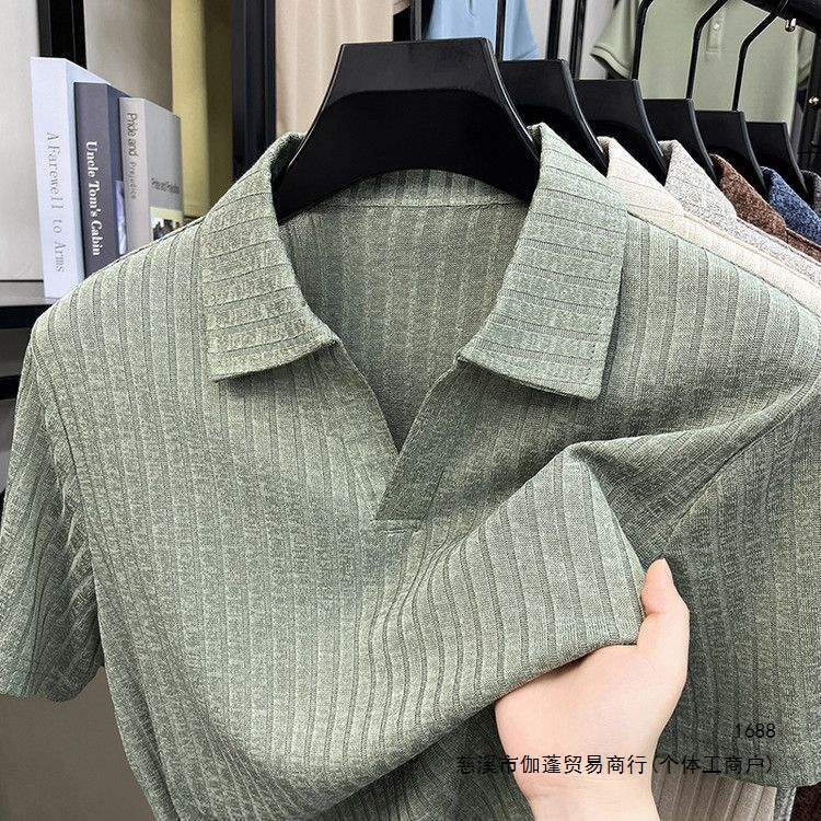 2026 Summer Men's T-shirt, Short-sleeved Polo Shirt, New Style, Old Money Men's Clothing