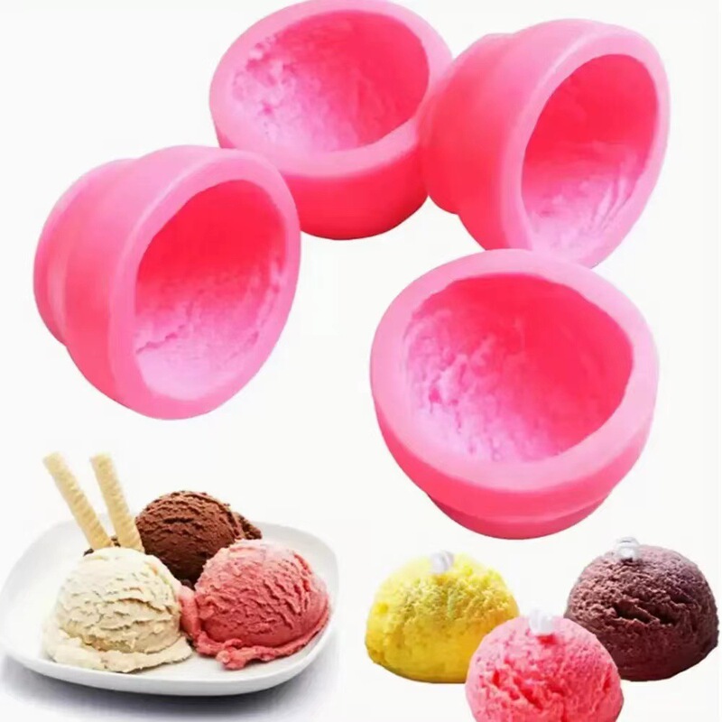 Ice Cream Ball Shape Silicone Mold Aromatherapy Candle Plaster Mold Soap Silicone Mold