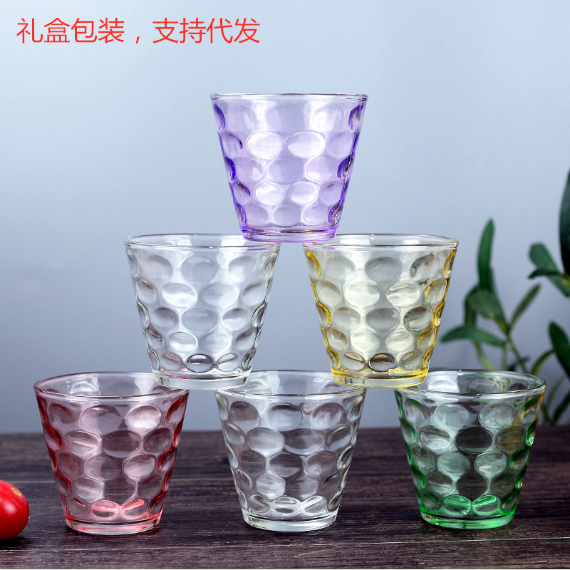 Venta al por mayor productos de Vidrio colorido gota de lluvia taza conjunto regalo del hogar actividad taza de té reunión de negocios taza de vidrio