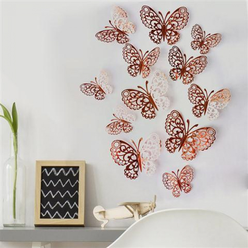 Décoration murale papillon 3D en papier creux, simulation tridimensionnelle, salon, bureau, maison, fenêtre autocollante_voghion.com