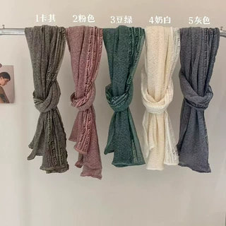 蕾丝针织围巾女秋冬季外搭披肩春夏洋气时尚丝巾纱巾文艺风复古巾