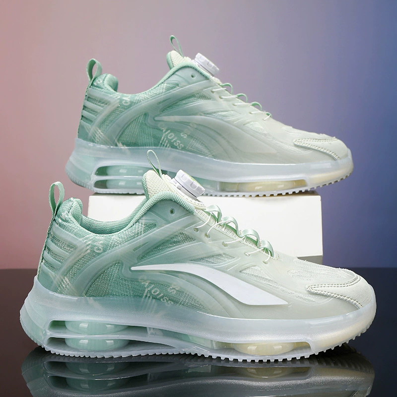 Трансграничные 32-45 ярдов мужская обувь дышащая сетка повседневная спортивная обувь вращающаяся пуговица воздушная прокладка мягкая подошва светящийся папа обувь