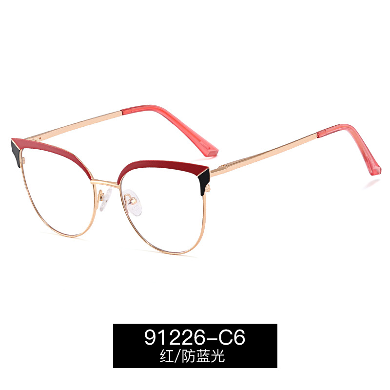 91226 transfronteriza nuevo anti-azul gafas de luz grados miopía de las mujeres Corea de moda de metal gafas redondas marco de los hombres