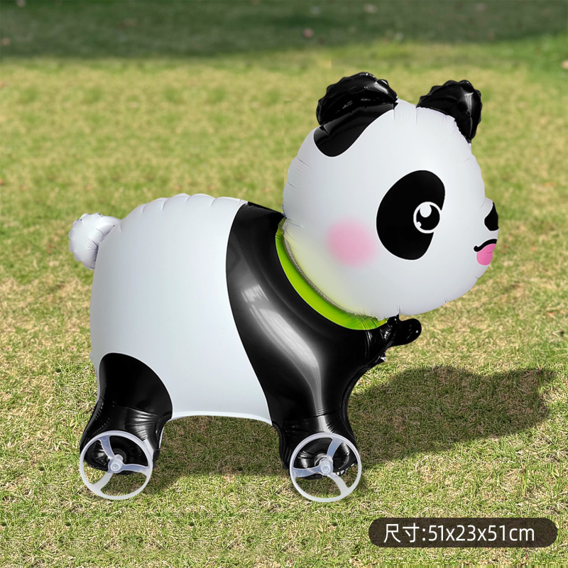 新しいスタイルの子供の赤ちゃんの誕生日車輪付き漫画ウォーキング動物バルーン装飾シーンレイアウトインターネット有名人の屋台商品|undefined