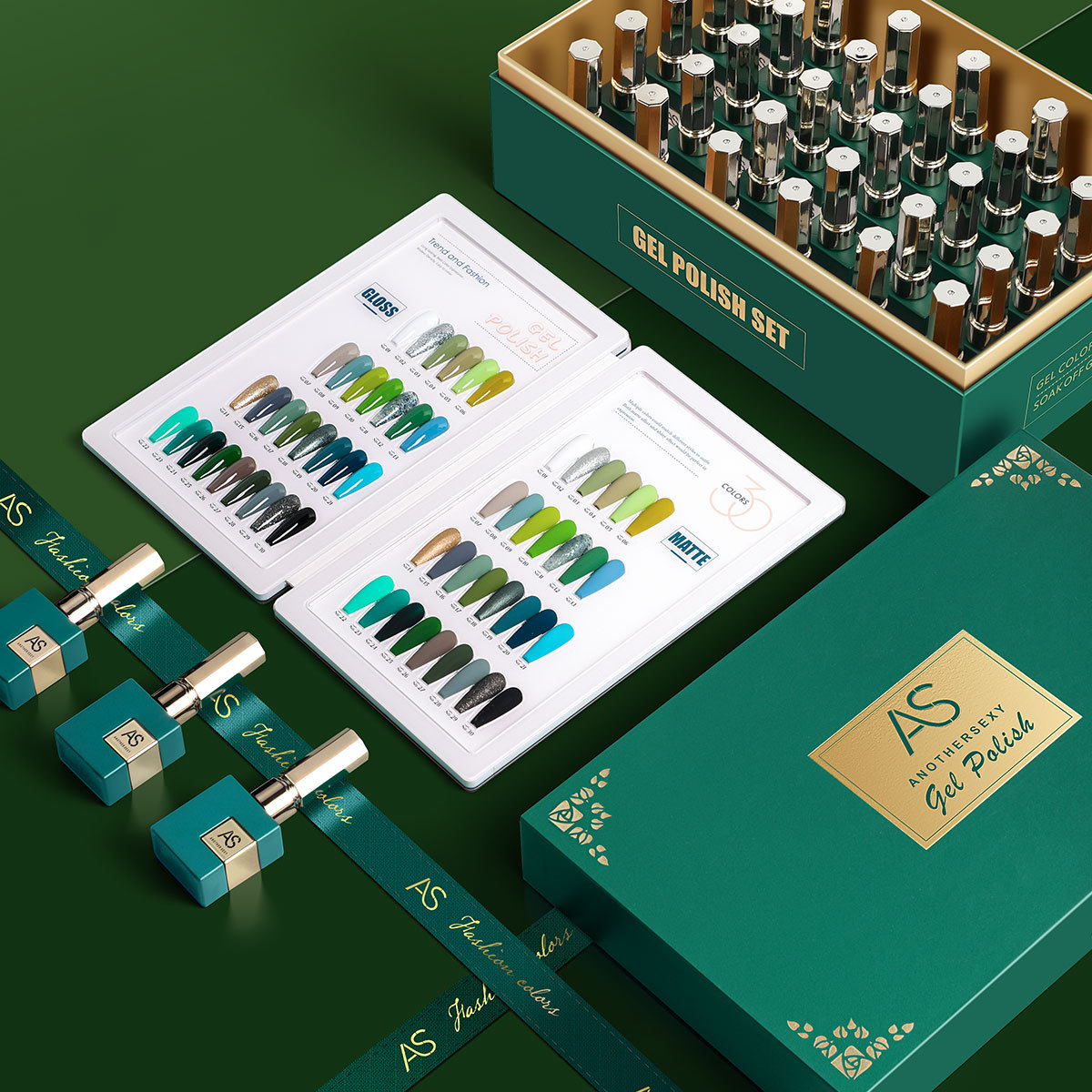 Como verde bosque salvaje esmalte de uñas pegamento 2023 nueva manicura blanca 30 verde botella serie salón dedicado traje
