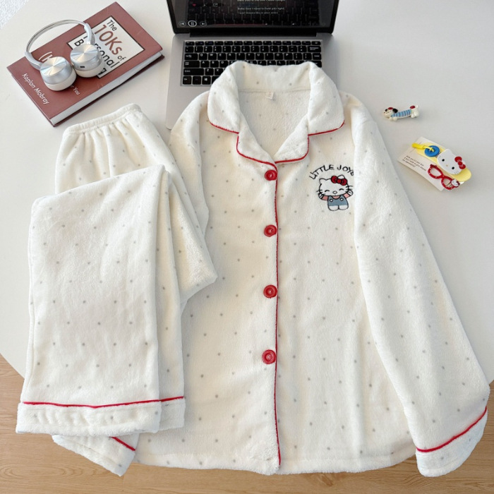 珊瑚绒睡衣女冬天加绒可爱少女网红风秋冬季新款法兰绒家居服批发|undefined