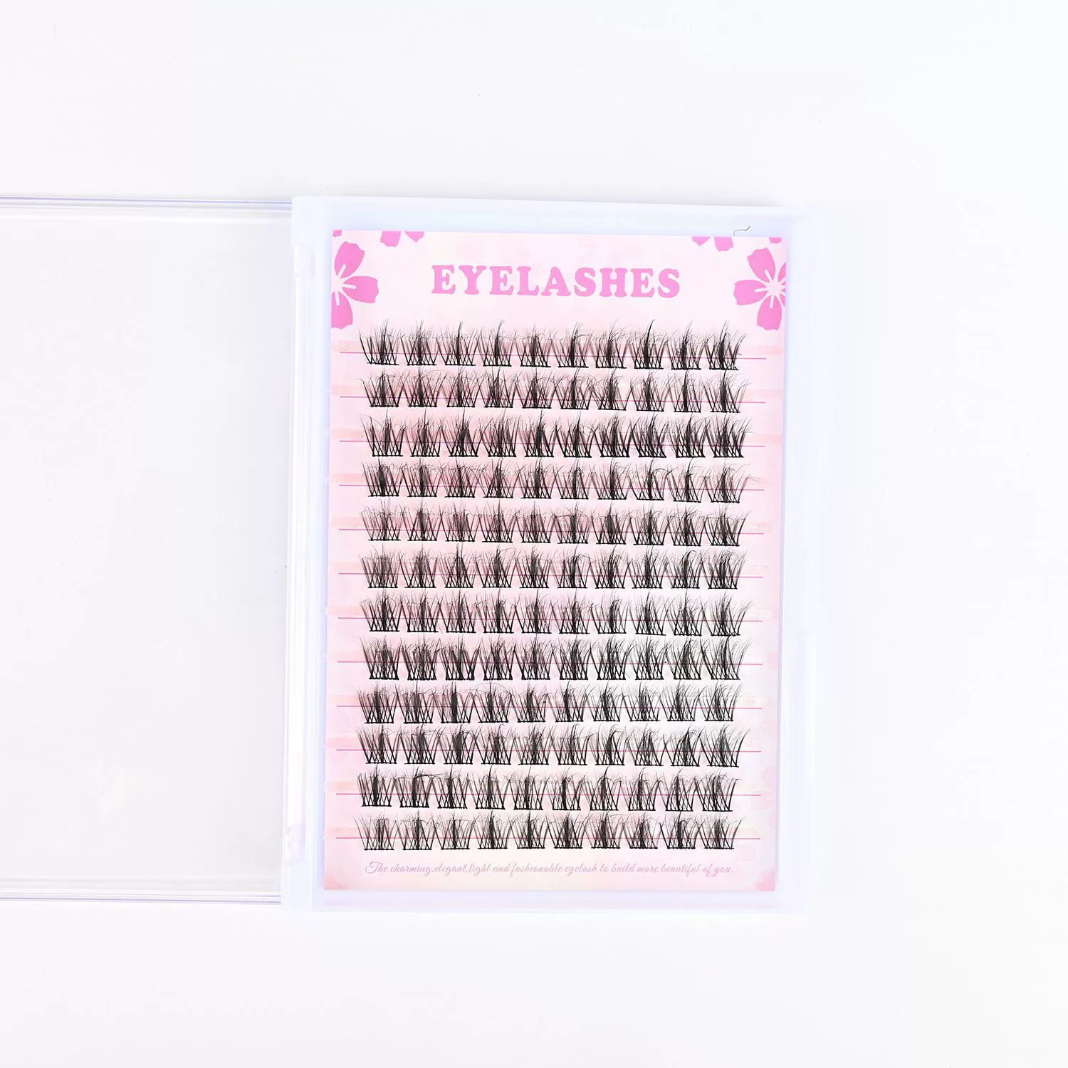 12 рядов больших мощностей fox-type oblique flying false eyelashes, natural simulation 5D baby curved lazy person trilogy eyelashes