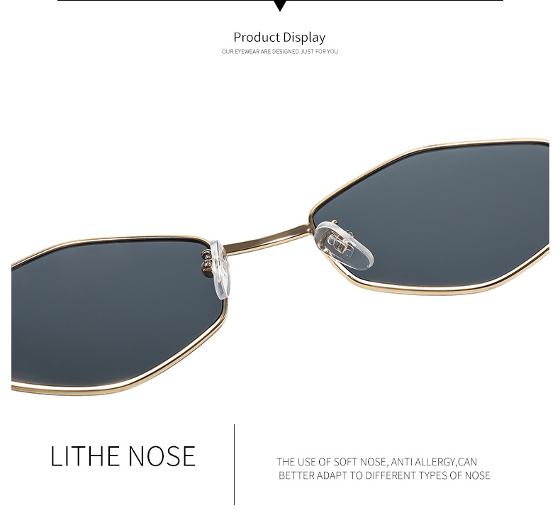 Modische Polygonale Sonnenbrille Für Damen Kleine Form_voghion.com