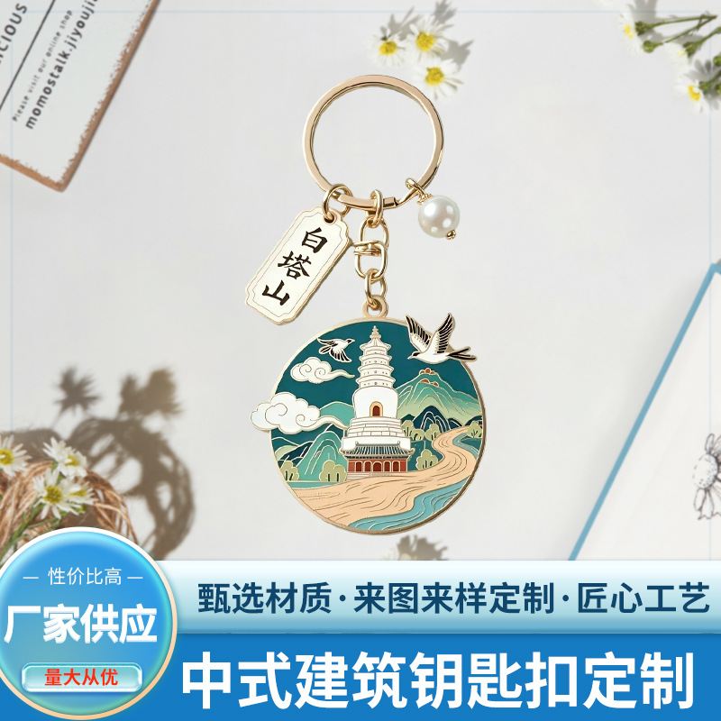 厂家供应金属钥匙扣小挂件文创周边景点钥匙链书包挂件钥匙圈定制