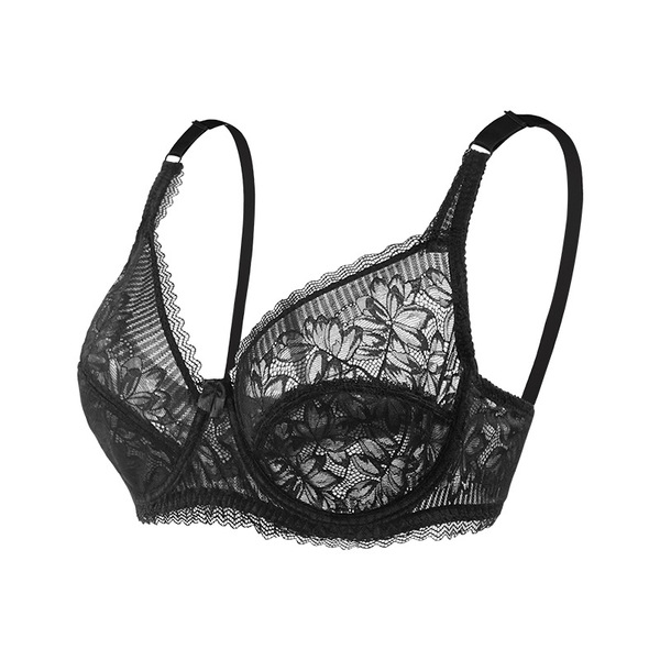 Cross-border sexy ladies lace steel ring underwear comfortable no cotton pad thin bottom breathable adjustable European and American girls bra