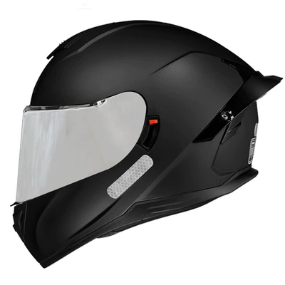 big tail bluetooth full, Motosiklet kaskı (dəbilqə) - sub-black-silver-mirror-m