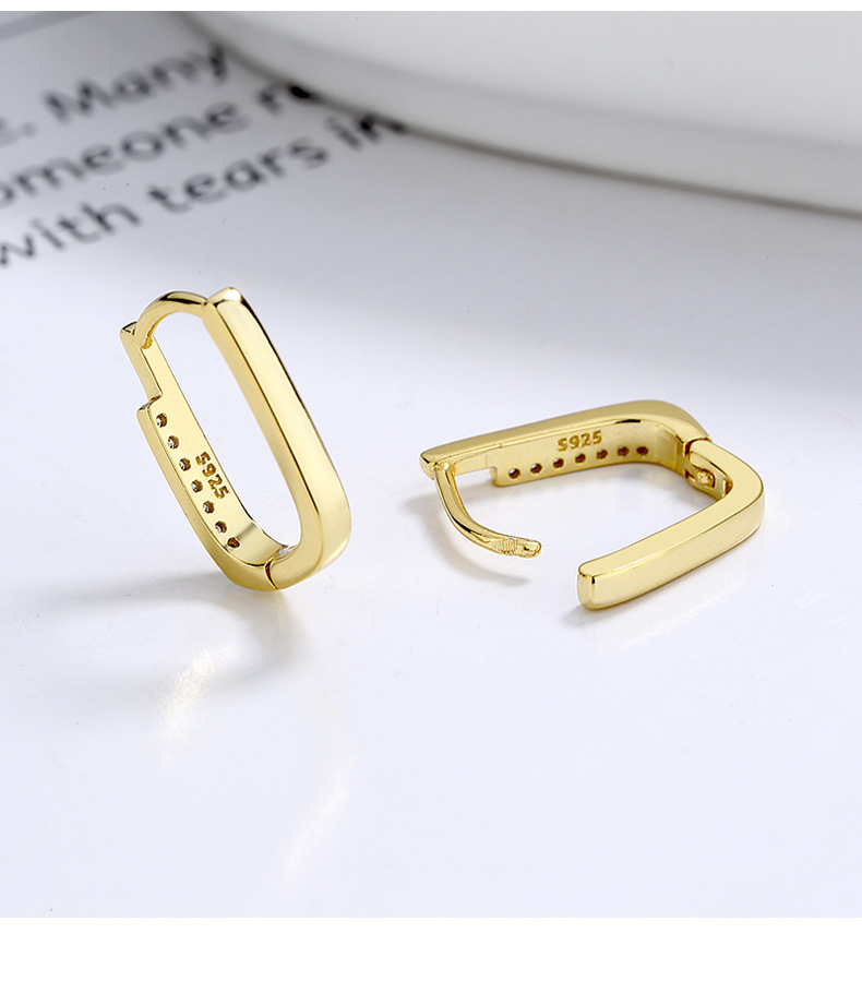 1 Pair Quantity Daily Occasion 925 Sterling Silver Material U Shape Pattern 1 Pair 925 Sterling Silver Zircon 925 Sterling Silver Earrings U Shape Earrings