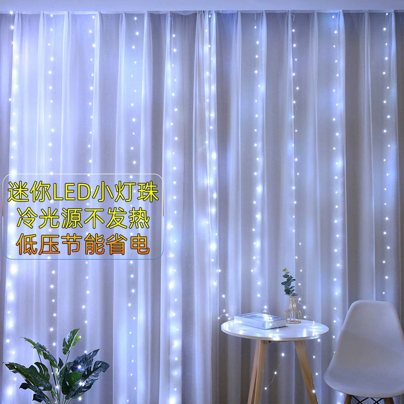 LED-гирлянда светодиодная, тёплая атмосфера, гирлянда нить, водопад света, романтическая атмосфера, звёздное небо, декоративные светильники для спальни балкона