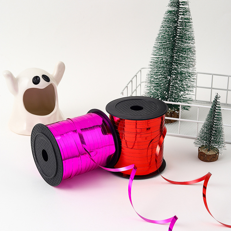 Cinta láser de 500 yardas, éxito de ventas transfronterizo en Amazon, para fiestas de cumpleaños, celebraciones de bodas, cintas coloridas con estampado en relieve.