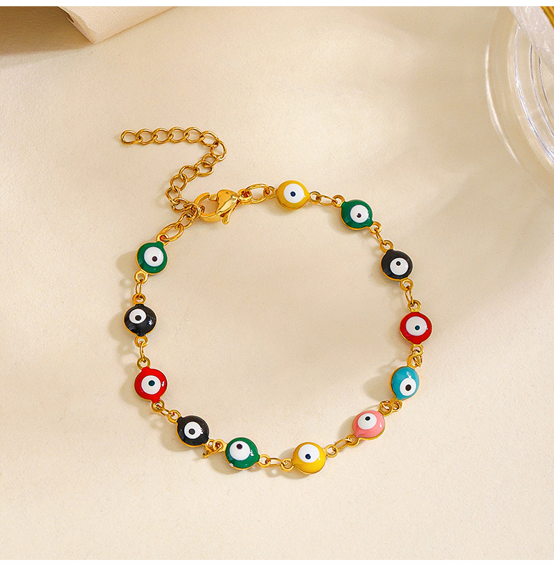 3g Weight Bracelets Classification 1 Piece Quantity Cartoon Style Eye Stainless Steel Plating Bracelets