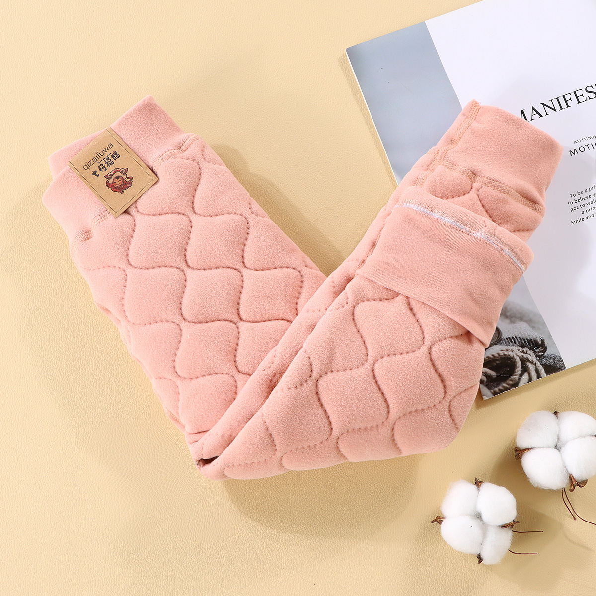 Pantalones cálidos para niños Otoño e invierno Los estudiantes de invierno forrados de lana usan uniforme escolar artefacto de invierno Polainas de tres capas para niñas de terciopelo