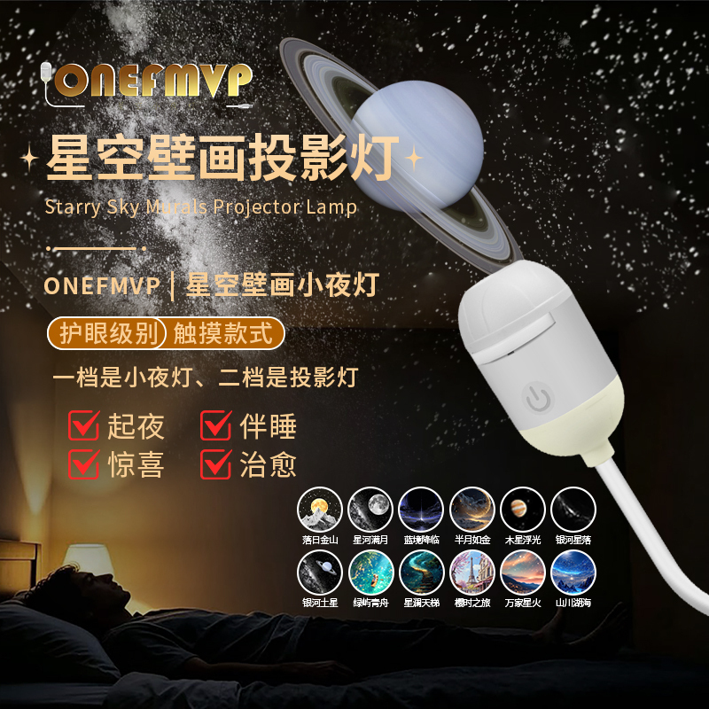 Cross-border bestseller USB starry sky projection light for car interior, home, bedroom, night light, romantic galaxy ambiance light