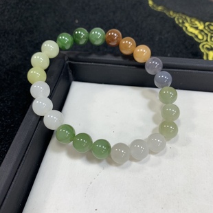 Manufacturers supply hand-polished Hetian jade round bead bracelet Duobao bracelet 8 PCT Duobao bracelet