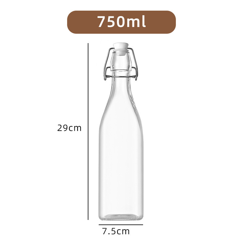 スナップオンガラス酵素ボトルスイングキャップジュースドリンクビールボトル茶色の厚みのある防爆果実酒ボトル 500 ミリリットル|undefined