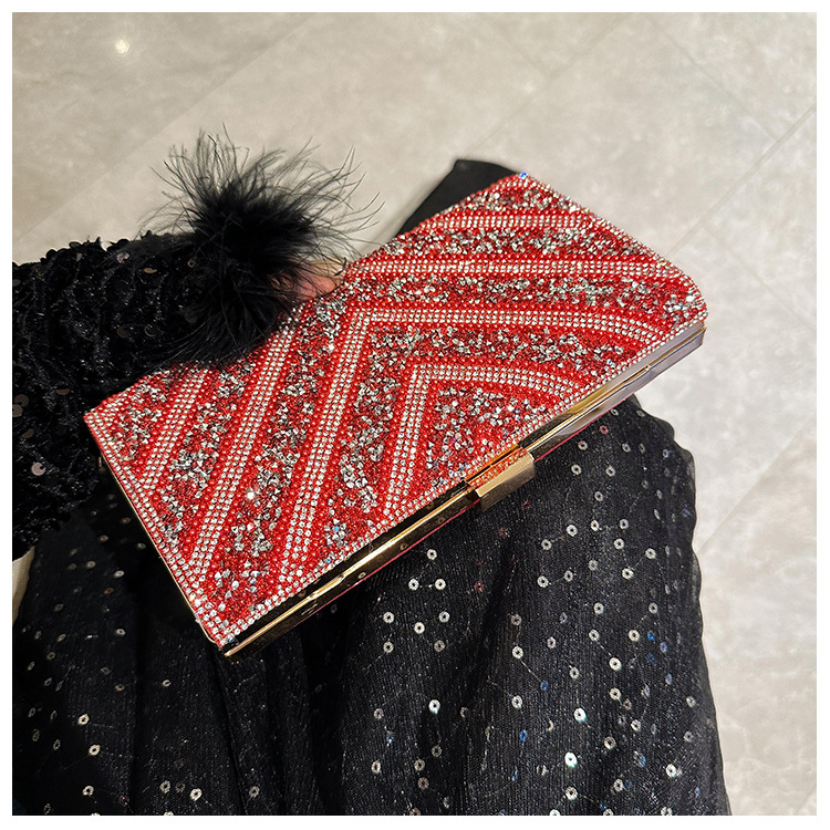 2025 Cross-border new dinner bag, European and American women's handbag, diamond-encrusted banquet clutch, evening dress bag, women's bag undefined