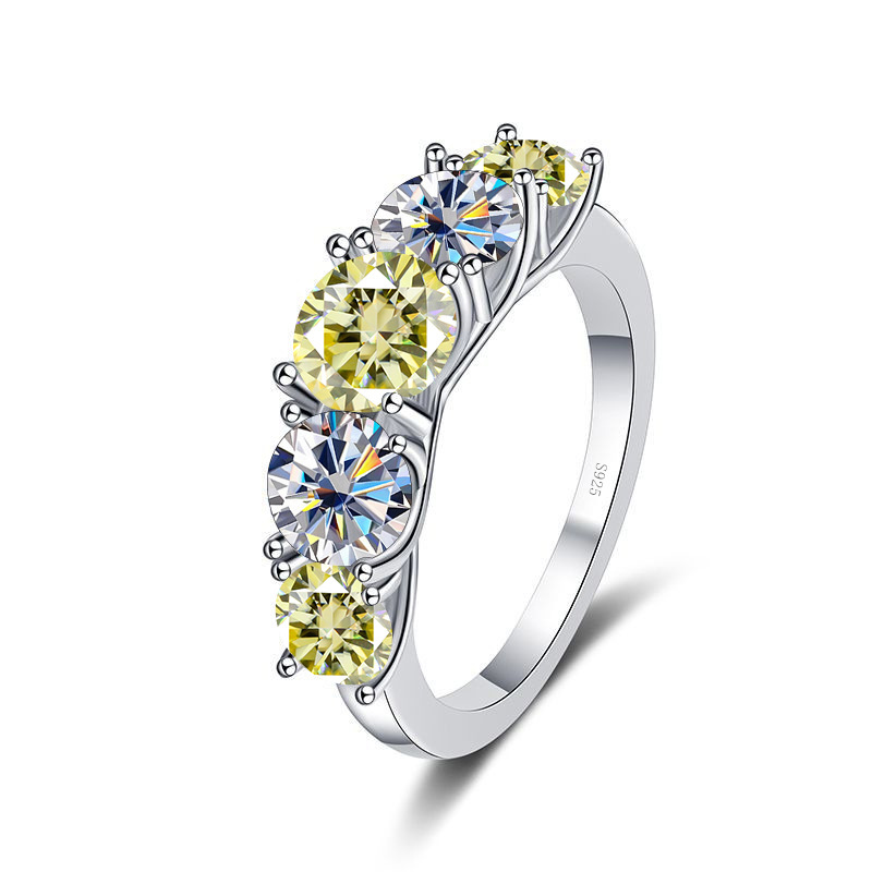 Anillo de plata esterlina s925 transfronterizo de estilo europeo y americano, anillo de diamante de diamante de 3.6 quilates de alta calidad