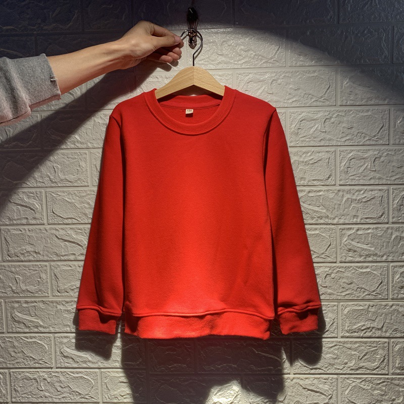 伊特春秋季薄男女童装卫衣纯色新款空白毛圈上衣班服幼儿园服棉潮