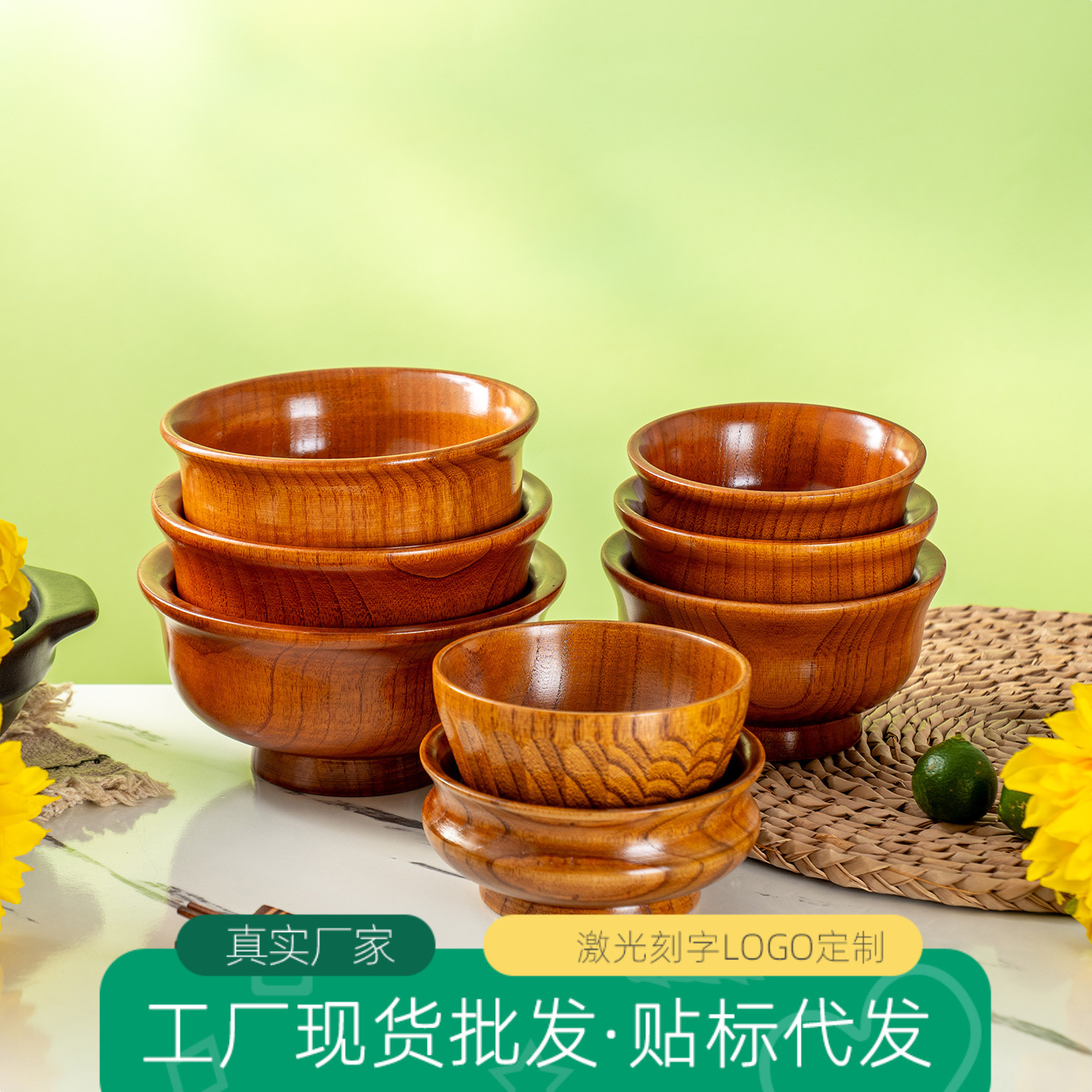 民族风反边碗酸枣木饭碗蒙古碗酥油茶碗木头新疆马奶酒碗批发