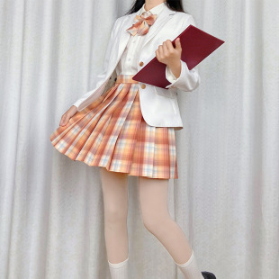 [Orange Love] jk Uniform Skirt Original Genuine Spot Joker A- line Skirt Lattice Skirt Small Fresh College Style Skirt