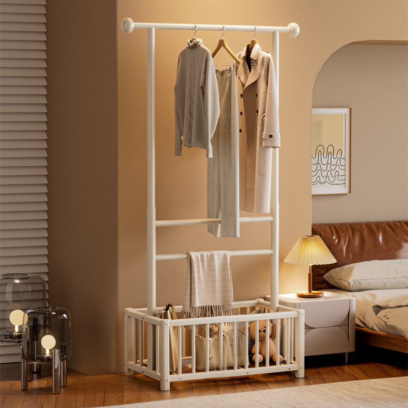 Percha de madera sólida piso de dormitorio móvil vertical percha de ropa doméstica para almacenar ropa percha de ropa percha de sombrero