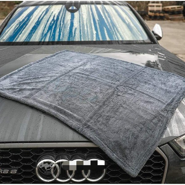 Pigtailed car wiping towel double-layer microfiber rag twisting…