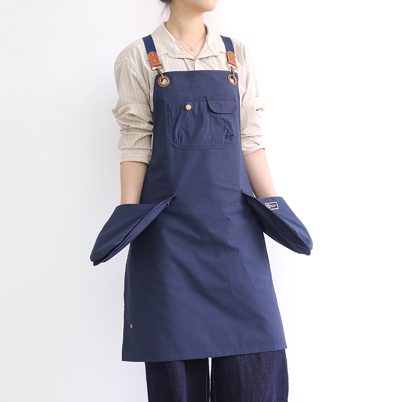 Nuevo delantal transfronterizo de Amazon, logotipo personalizado, longitud ajustable, multicolor opcional, jardín floral, ropa de trabajo, delantal