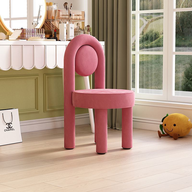 Internet Celebrity Home Makeup Fairy Dressing Girl Princess Simple Lambswool Bedroom Backrest Chair Dining Chair