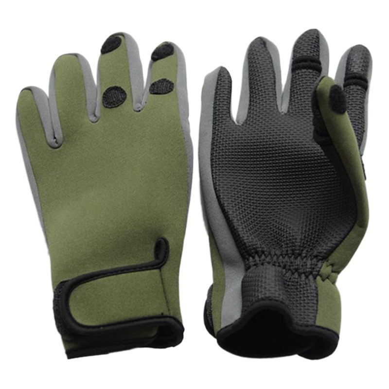 Cross-Border Fishing Gloves with Exposed Fingers, Outdoor Winter Sports Warm Windproof Non-Slip Lure Gloves for Men, Factory Ready Stock