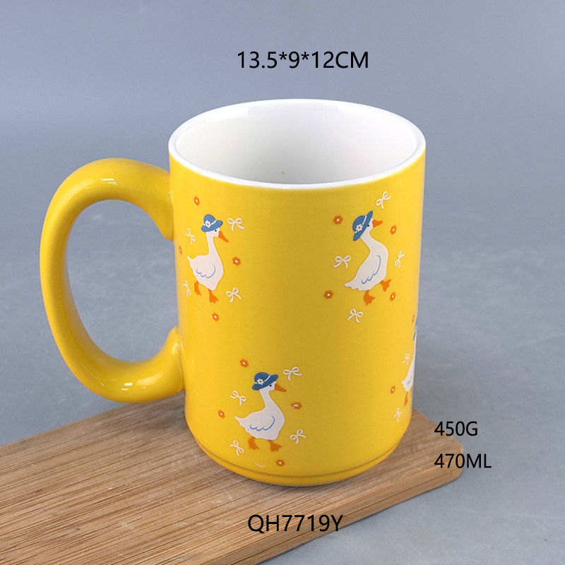 Creativo en línea encantador pato taza de cerámica ins viento alto valor familiar taza de agua de negocio regalo personal acompañante