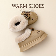 可爱卡通厚底棉拖鞋女秋冬外穿kt猫棉鞋可外穿保暖毛毛鞋女款