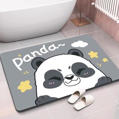 硅藻泥熊貓卡通入戶門地墊浴室速干腳墊搓澡鴨鴨卡通進門腳墊批發