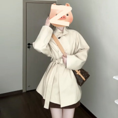 2025早秋新款韩系高级感短款风衣外套女春秋季小个子慵懒气质大衣