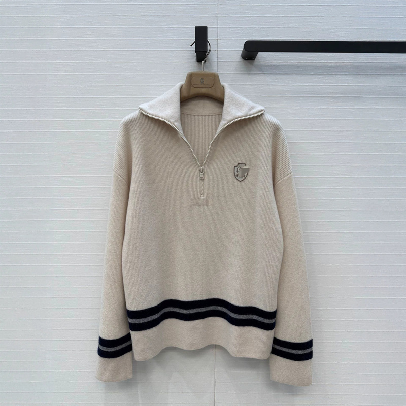Cross-border Shenzhen Nanyou high-end version B*c early autumn new ski series half-open collar zippered knitted long-sleeve