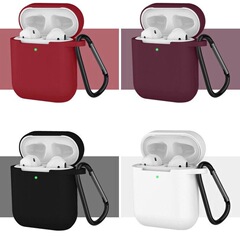Airpods2 ヘッドフォンケース Apple 第 2 世代厚いバックル付きワンピースソリッドカラー落下防止 Bluetooth ヘッドフォン保護カバーに適しています