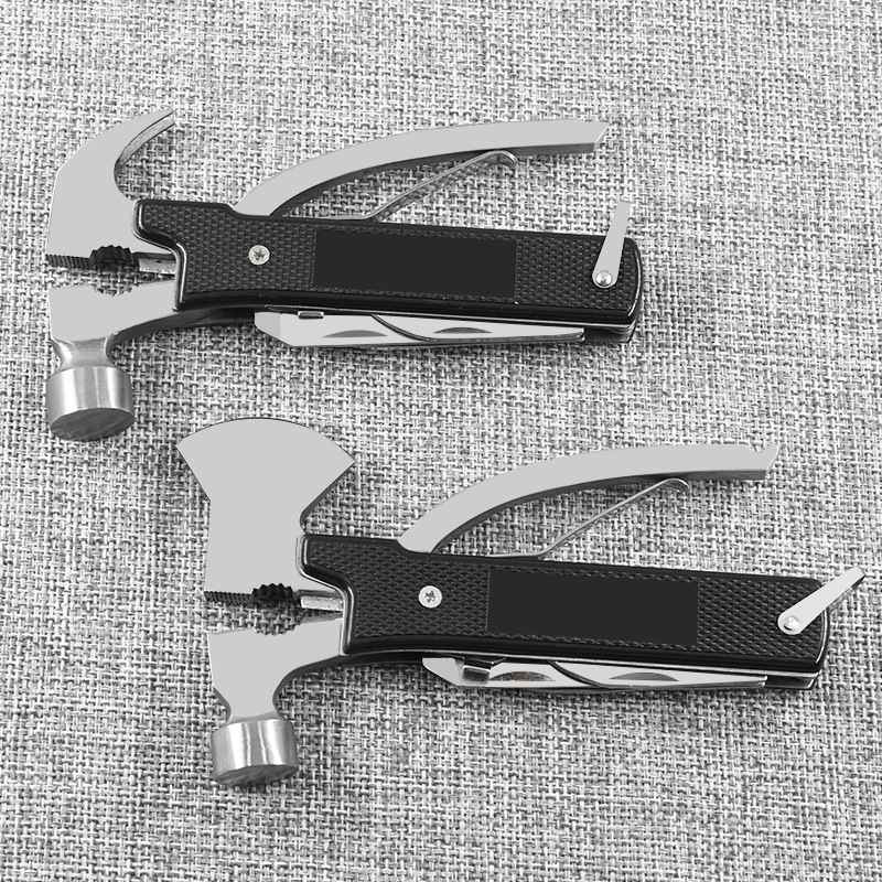 户外多功能斧头安全锤羊角锤汽车工具塑料柄刀钳锤救生多用锤礼品